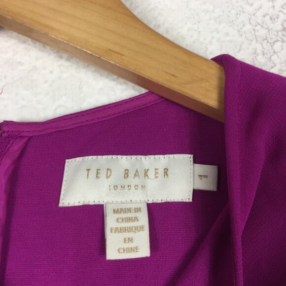 Ted Baker Locie Sheer Asymmetric Chiffon Overlay Mini Dress Small Cocktail Sheer - Picture 5 of 13